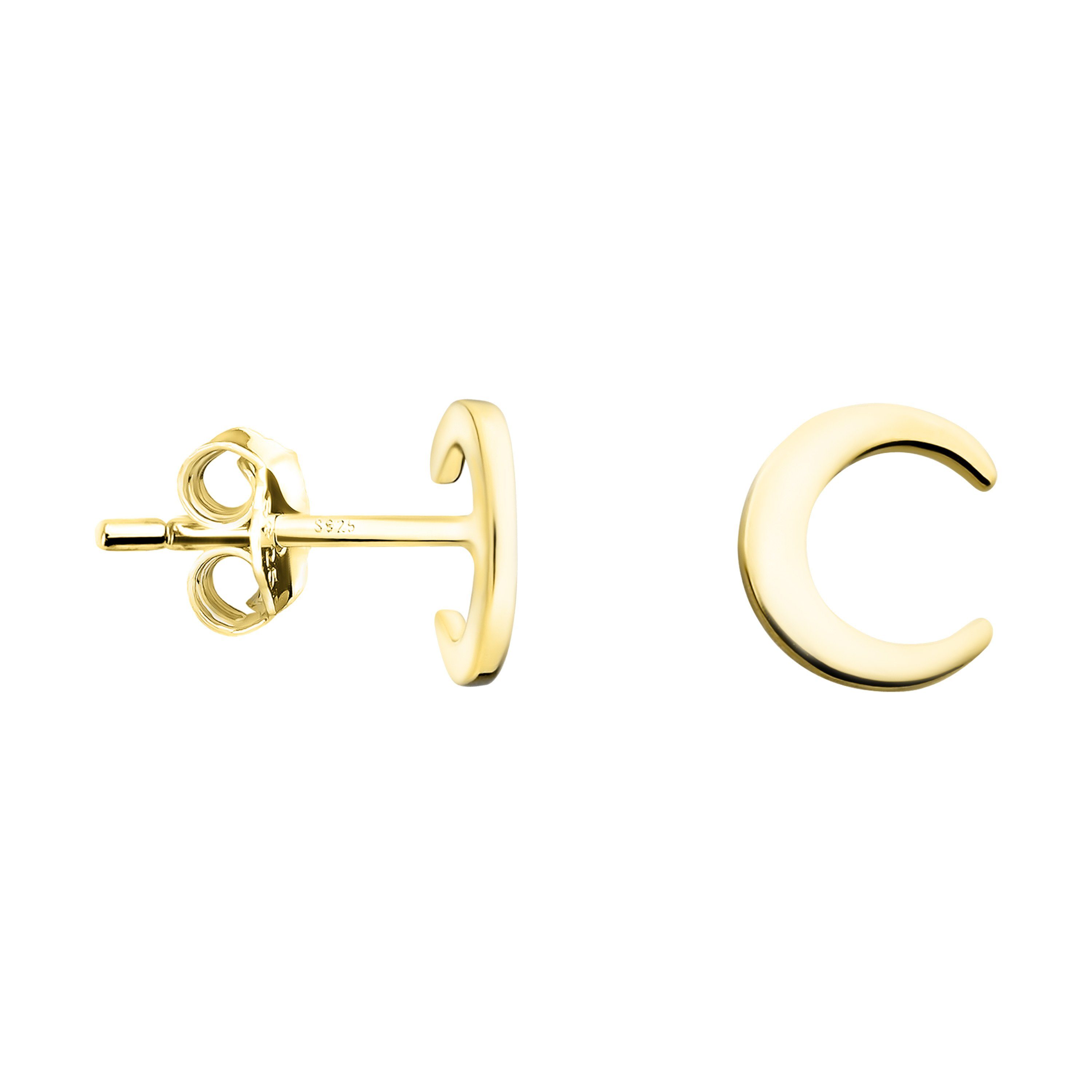 Schmuck Sofia Silber 925 Paar Milani gold Ohrstecker Damen Mond,