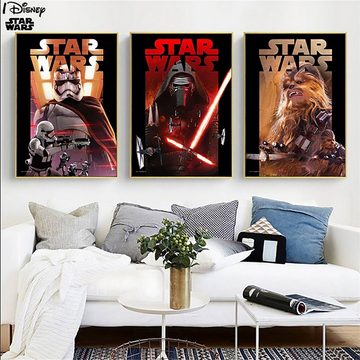 TPFLiving Kunstdruck (OHNE RAHMEN) Poster - Leinwand - Wandbild, Disney Marvel - Star Wars - Impressionen - Verschiedene Charaktere (Leinwand Wohnzimmer, Leinwand Bilder, Kunstdruck), Leinwand bunt - Größe 20x25cm