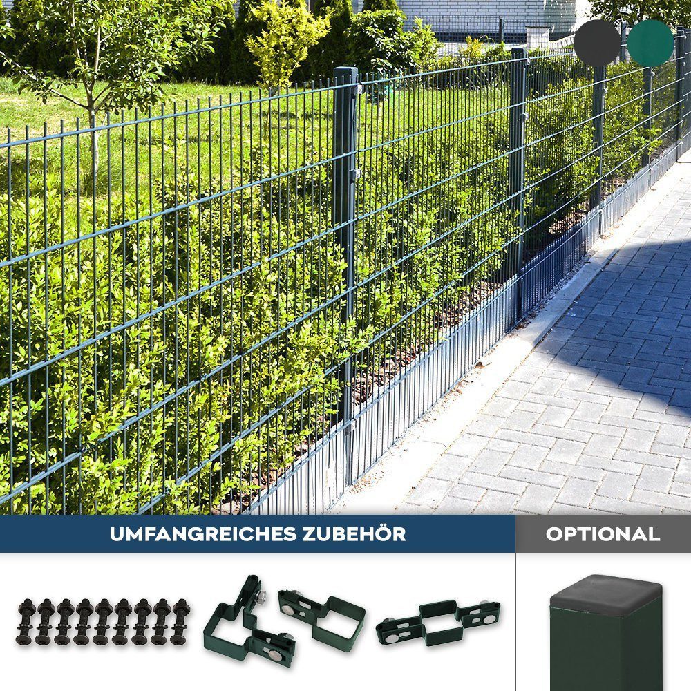 HOME DELUXE Doppelstabmattenzaun Doppelstabmattenzaun BERG anthrazit, günstig online kaufen