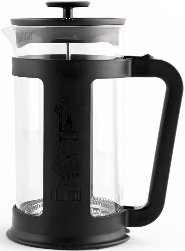 BIALETTI Kaffeebereiter, 1l Kaffeekanne, hitzebeständiges Borosilikatglas schwarz