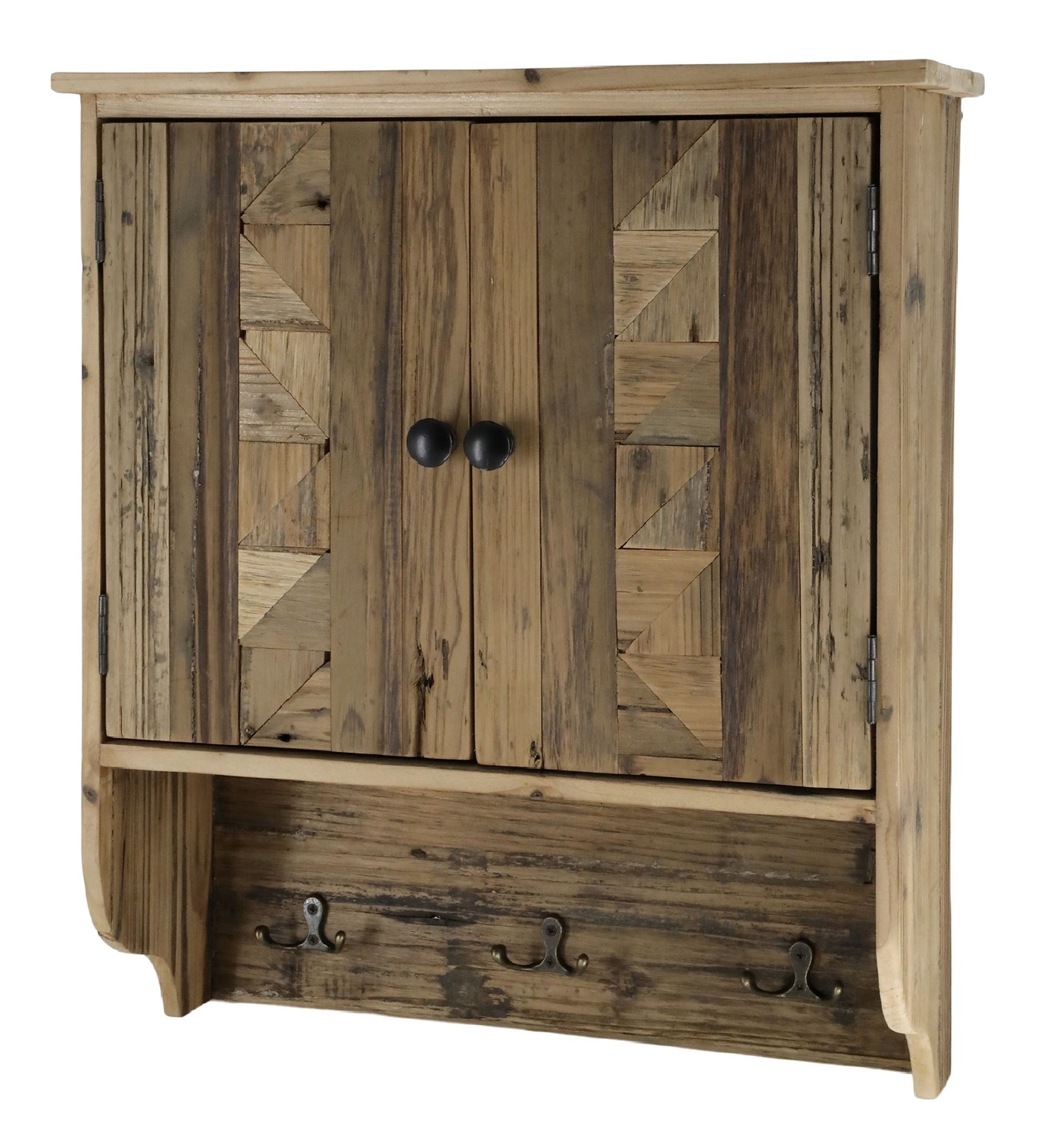 Wandregal Chic Antique - Wandschrank Hängeschrank Schrank mit 3 Doppelhaken
