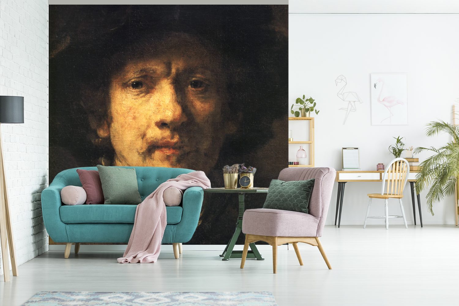 oder (5 MuchoWow Gemälde bedruckt, Selbstbildnis für St), Matt, Rijn, von Schlafzimmer, Wohnzimmer Wandtapete Vinyl Tapete - Rembrandt van Fototapete