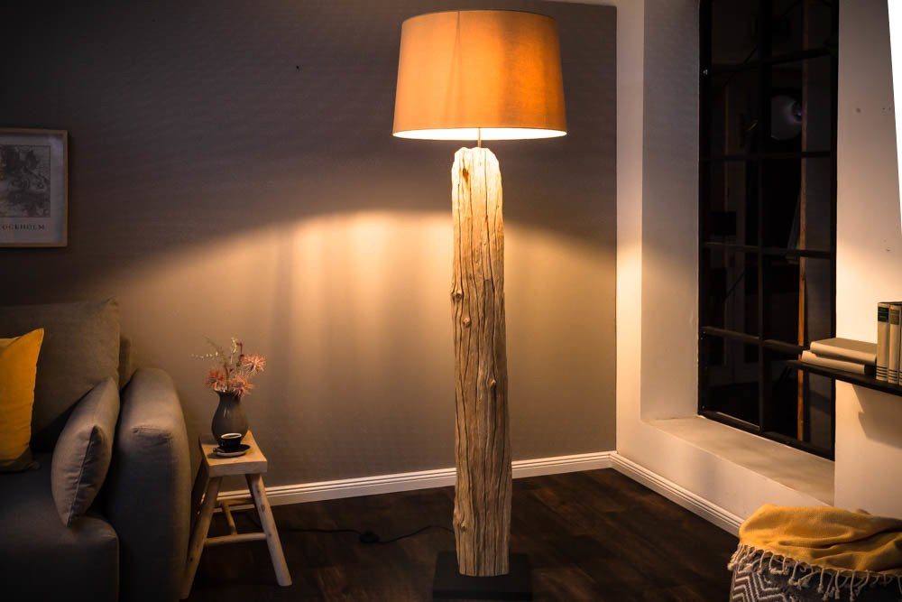 Leuchtmittel, ROUSILIQUE · · 177cm ohne Massivholz Maritim / Handarbeit Stehleuchte natur, Stehlampe beige riess-ambiente · · Wohnzimmer