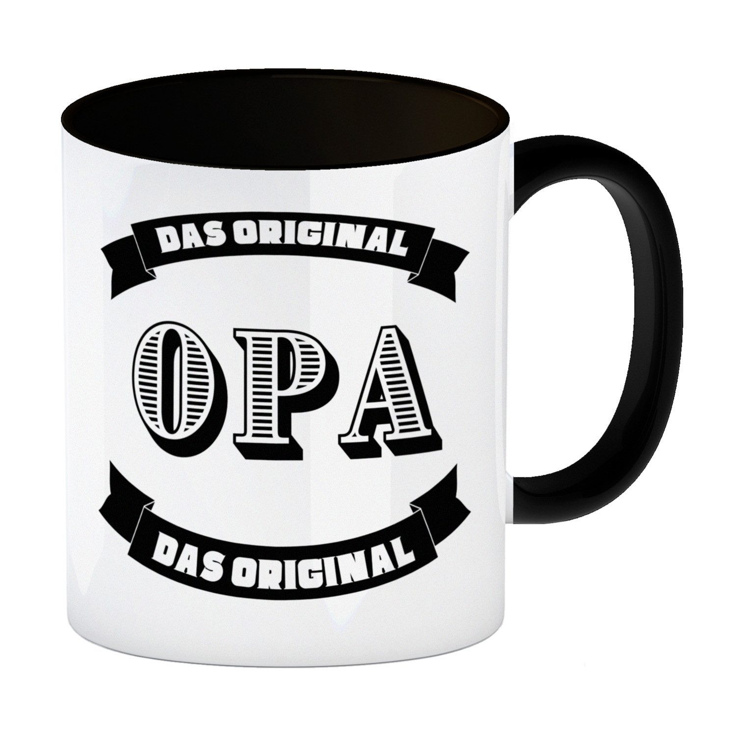 Tasse Opa Kaffeebecher in schwarz mit Spruch Opa Das Original
