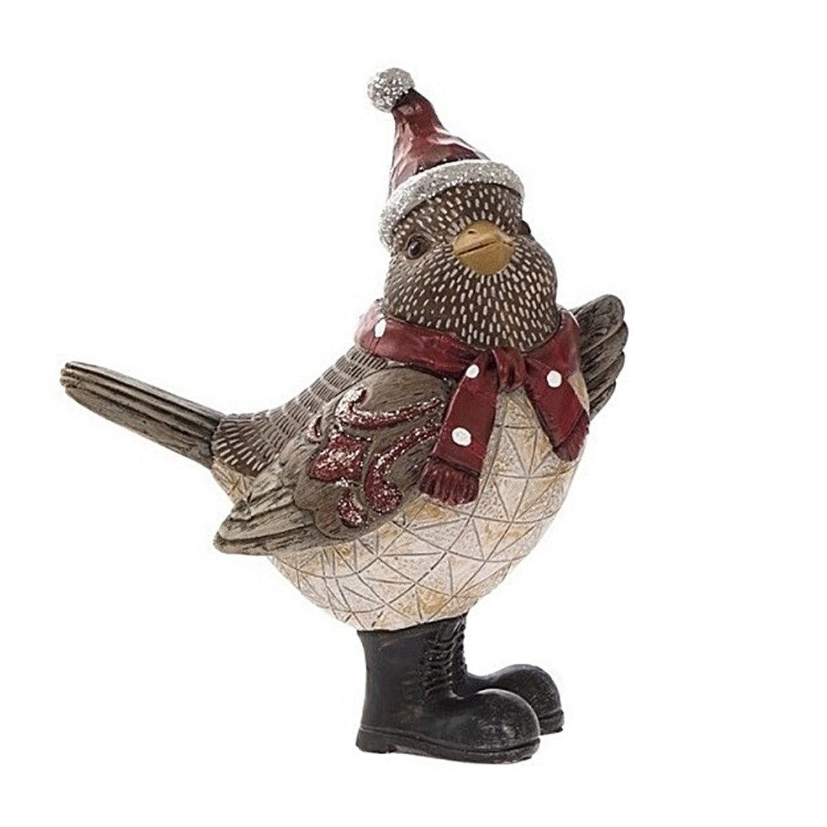 Alltagszauber Dekofigur Winter-Vogel mit Boots RED ROBIN - Weihnachtsdeko