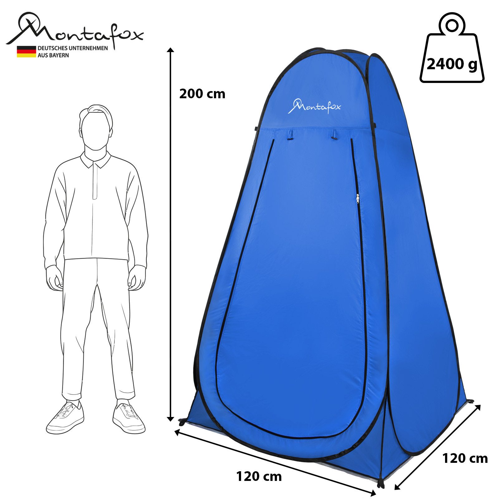 Montafox Wurfzelt Montafox Toilettenzelt Multifunktionszelt Universalzelt Pop Up Zelt – Bild 2 von 5