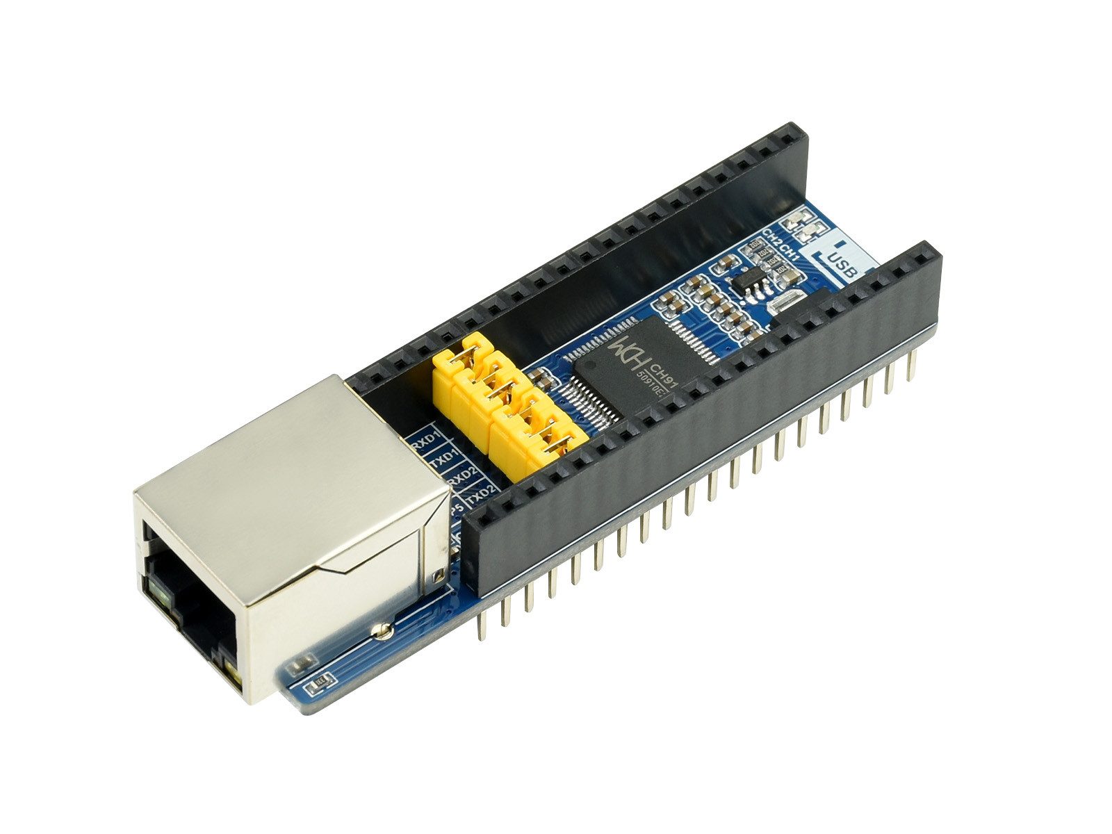 Waveshare Ethernet zu UART Konverter für Raspberry Pi Pico, 10/100M ...