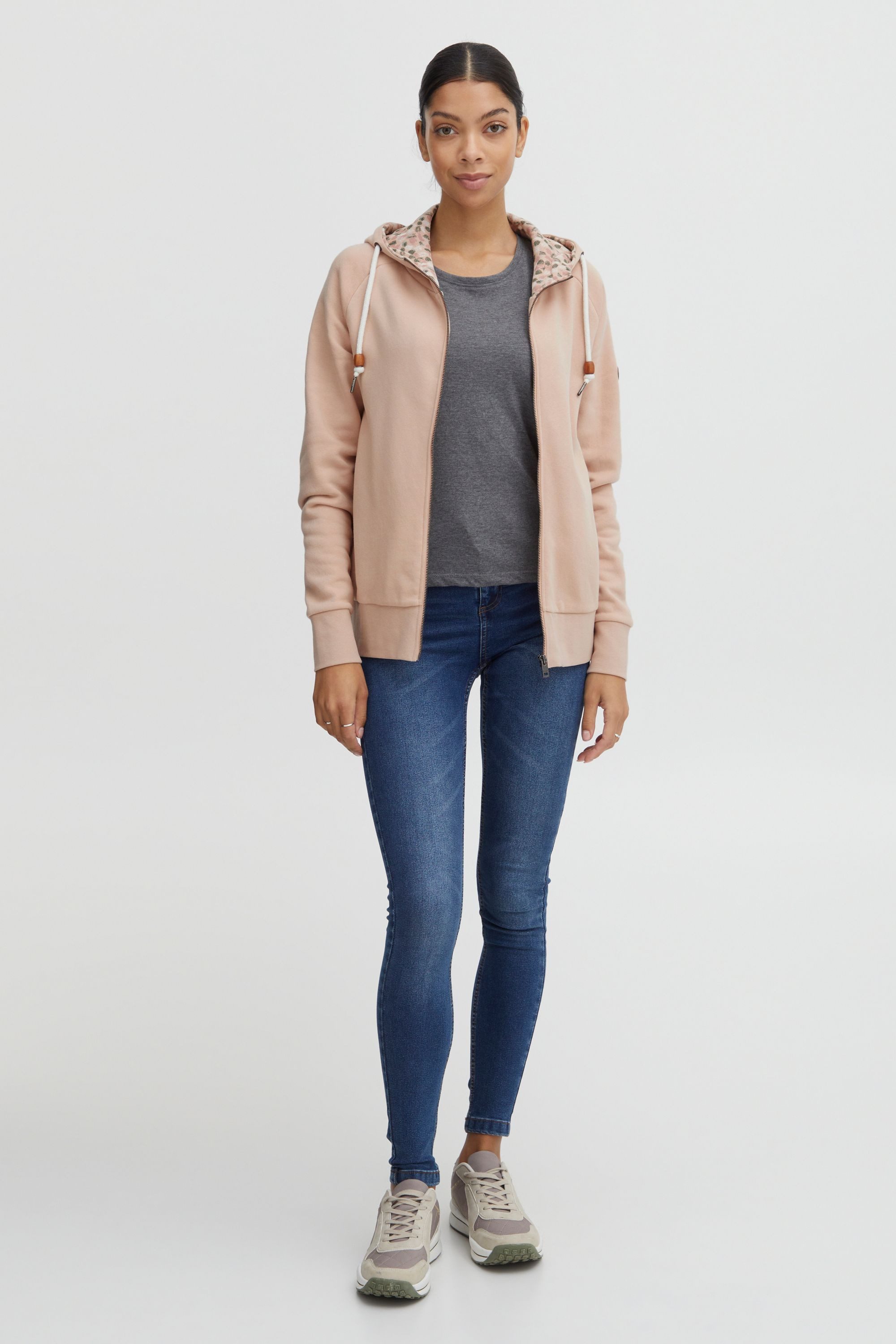 OXMO Kapuzensweatjacke OXUlla Kapuzensweatjacke mit Kordelzug günstig online kaufen