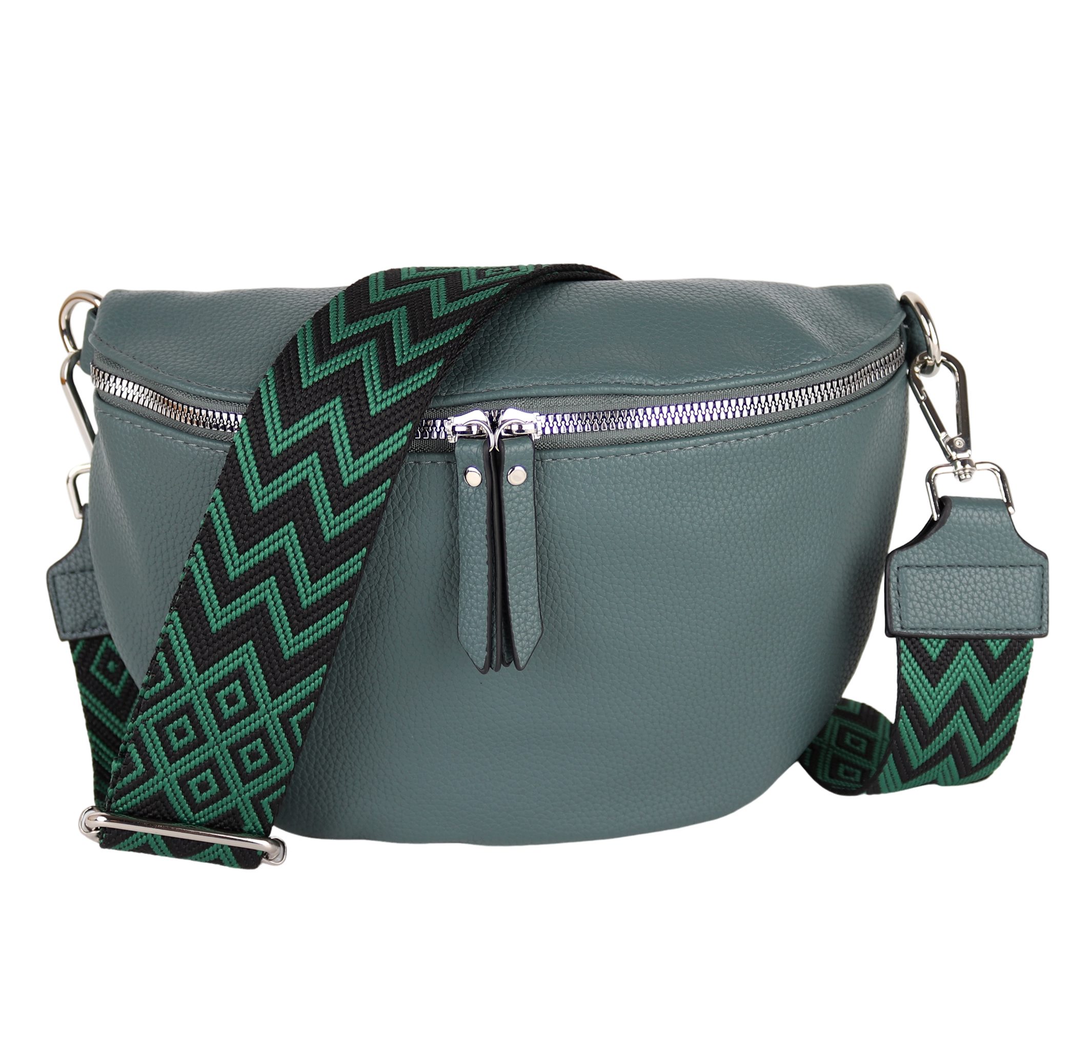 MIRROSI Bauchtasche Damen Taschen, Umhängetasche, Brusttasche, 26x18x9cm Veganes Leder (Schultertasche für jeden Anlass), Crossbody Bag, Bohemian gemusterten& verstellbaren Schulterriemen