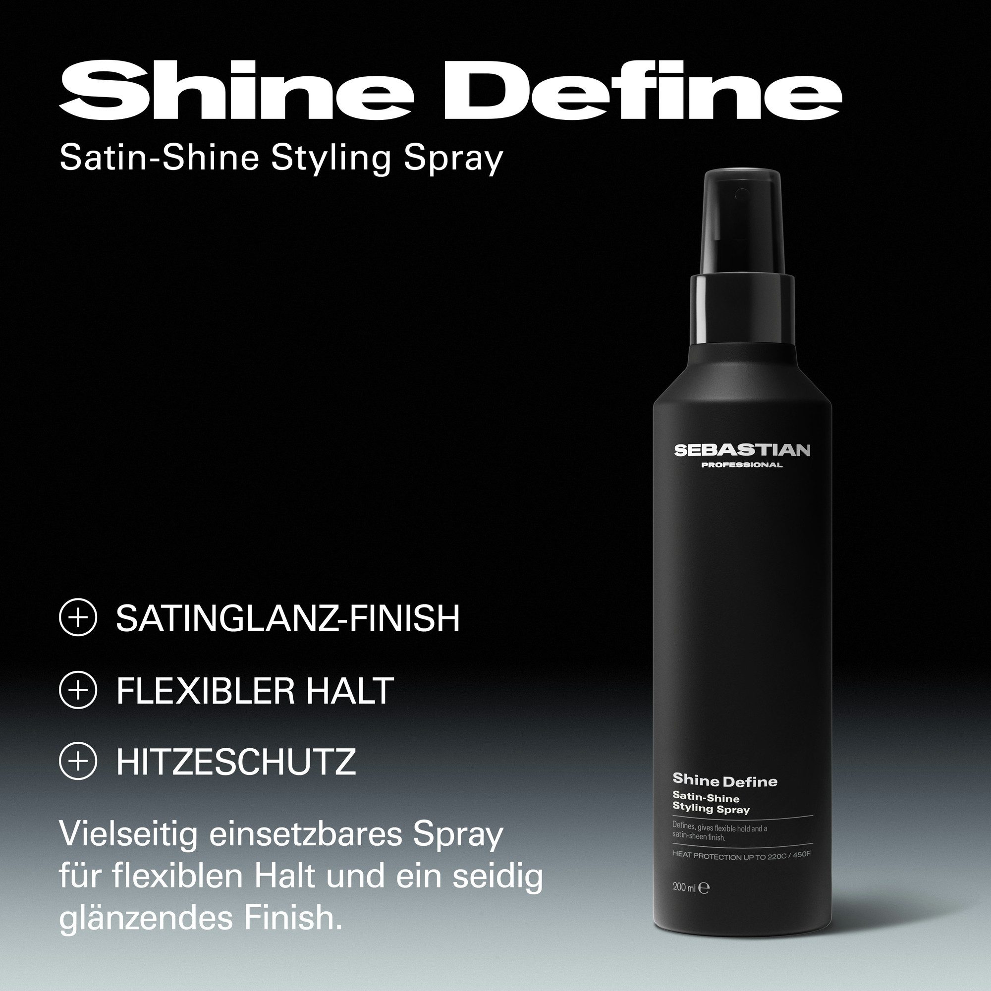 Sebastian Professional Finishing - Hold Shine Define Satin-Shine Styling Spray Glanzspray · 200 ml – Bild 2 von 5