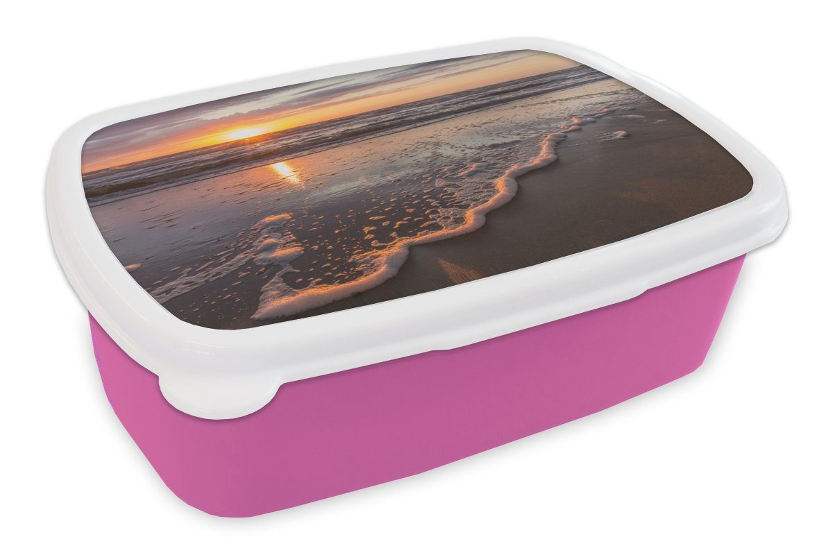 Kinder, Kunststoff, Kunststoff Brotdose Mädchen, Brotbox Lunchbox Meer - rosa für Niederlande Snackbox, MuchoWow Erwachsene, - Farben, (2-tlg),