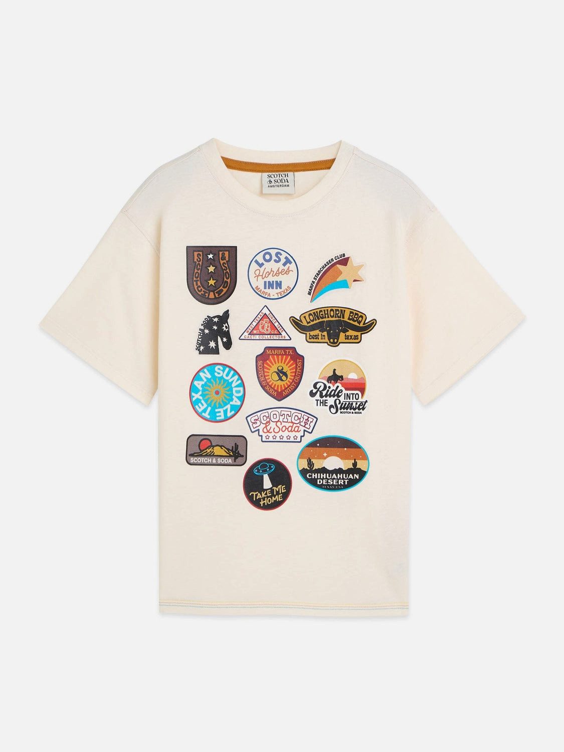 Scotch & Soda T-Shirt Scotch & Soda T-Shirt Artwork-Patches Relaxed Fit – Eggnog