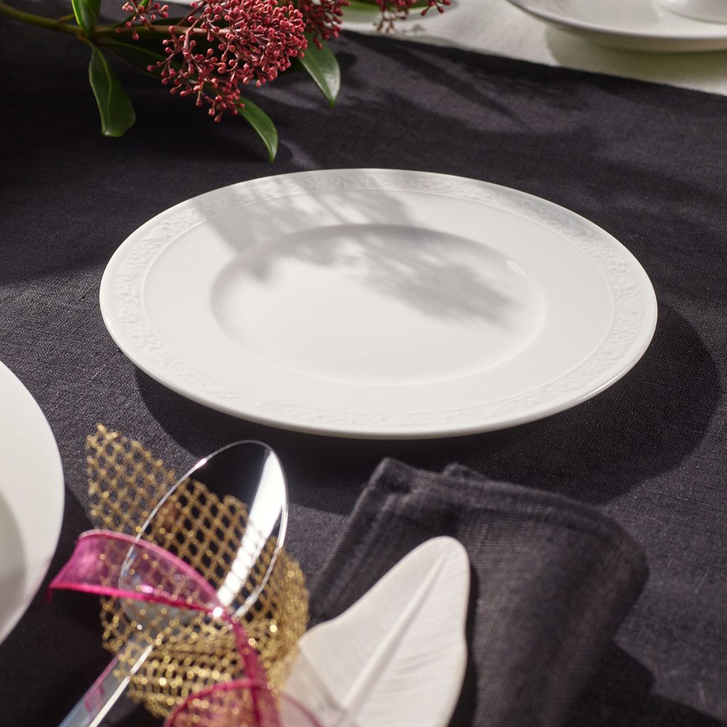 Villeroy & Boch Signature Brotteller White Pearl Brotteller, (1 St), Premium Bone Porcelain, mikrow.- & spülm.sicher, Made in Germany