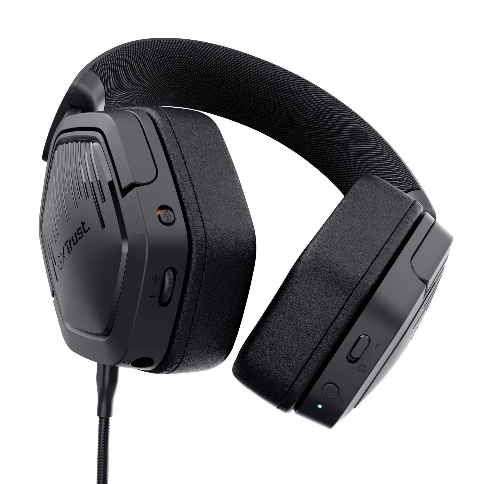 Trust GXT493 Carus Wireless Gaming Multiplattform-Headset kabellos Gaming-Headset (Kabelloses Multi-Plattform-Gaming-Headset I Verbindungsmöglichkeiten: 2,4-GHz-USB-Empfänger mit niedriger Latenzm Bluetooth, 3,5-mm-Klinkenanschluss I Abnehmbares Mikrofon mit Popfilter I Ohrumschließendes Over-Ear-Design I Gepolsterter, verstellbarer Kopfbügel)