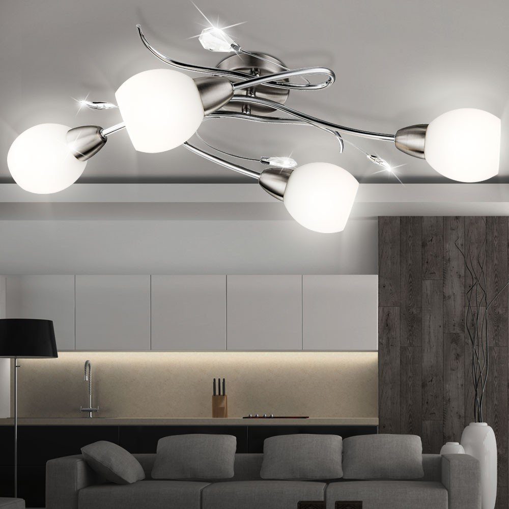 LED 6er Spot Design Deckenleuchte Lampe verchromt Wohn Schlaf Zimmer Strahler 
