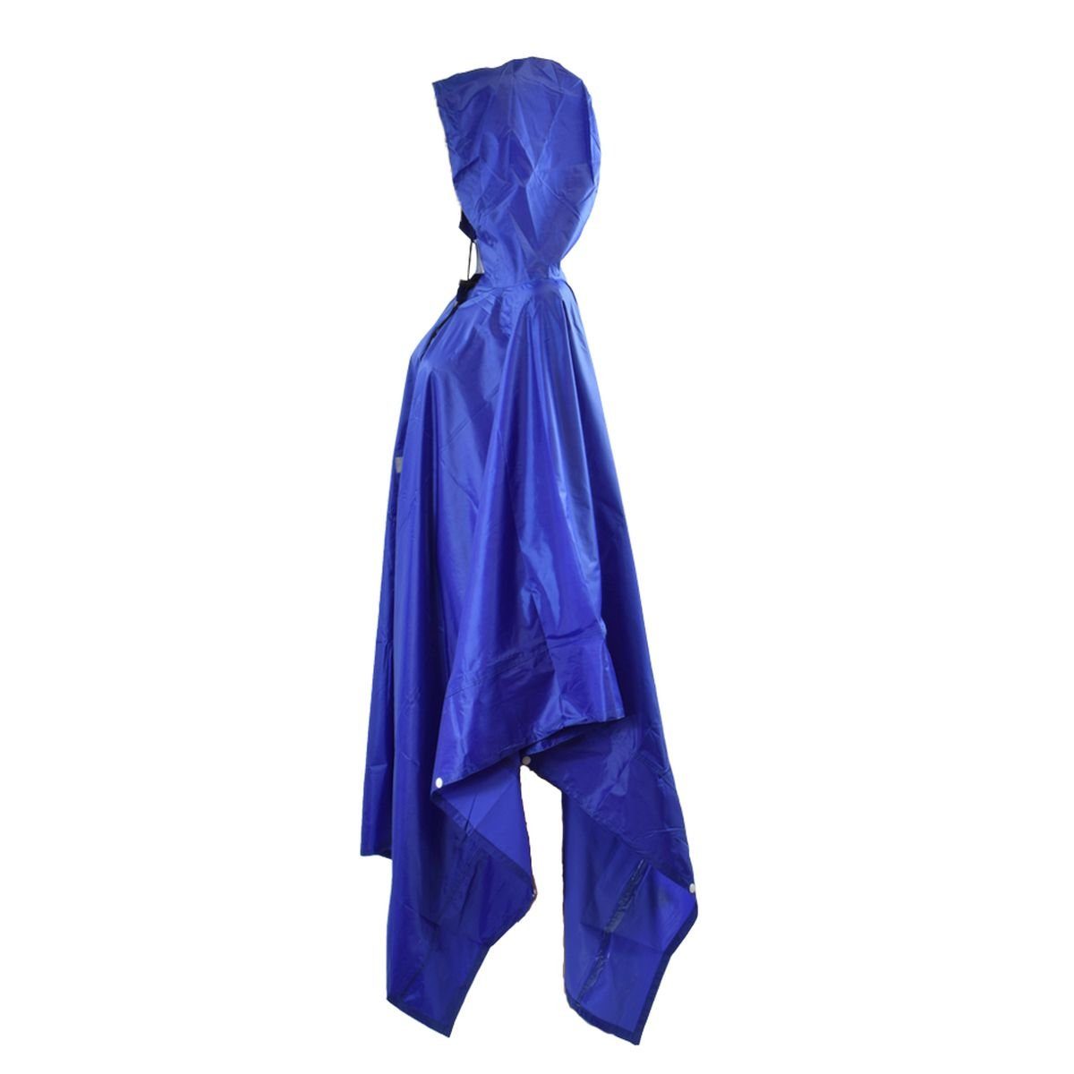 Schutz Brusttasche "Unifarben" Sonia Druckknopfleiste, Zugband Originelli Regenponcho Reflektorstreifen Regencape blau Regenponcho