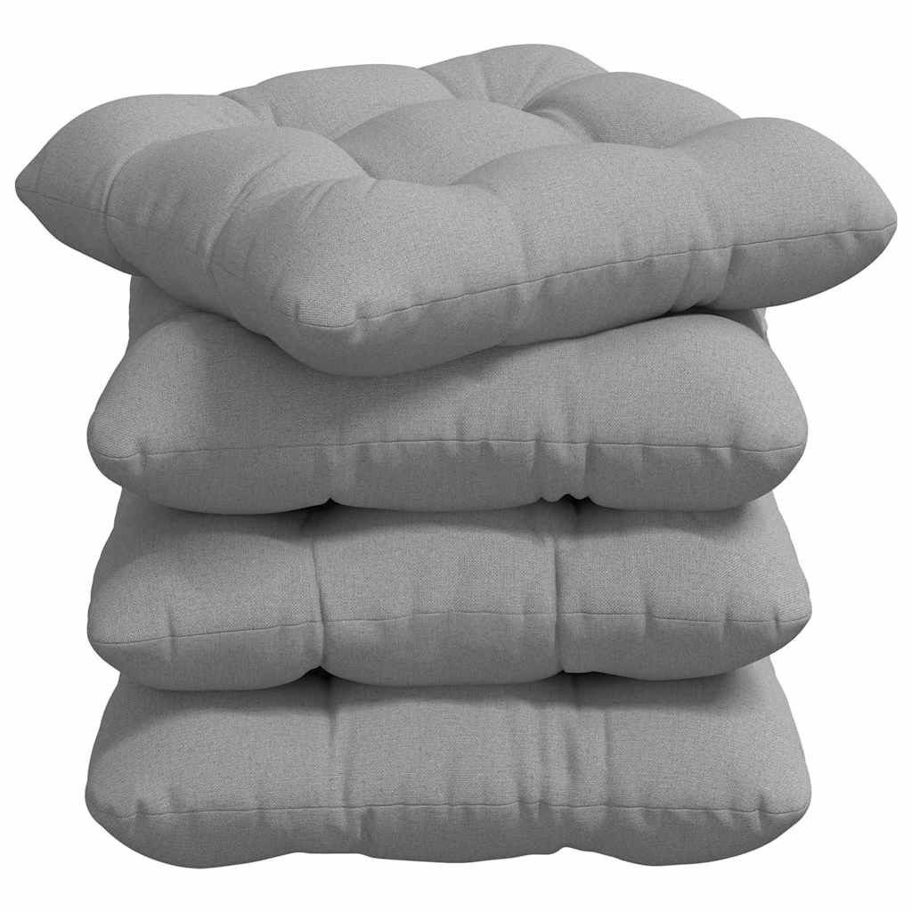 vidaXL Sitzauflage Sitzkissen 4 stk. Stoff Wolkengrau 45 x 45 x 12 cm, (4 St)