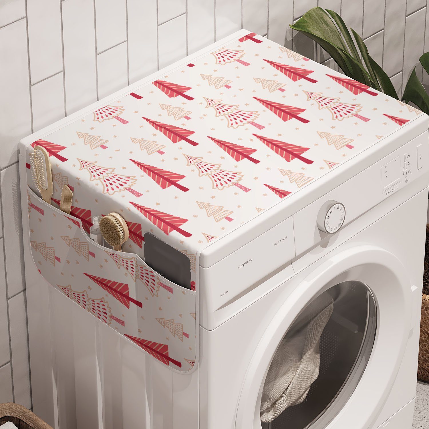 Abakuhaus Badorganizer Waschmaschine Anti-Rutsch-Stoffabdeckung und Trockner, für Zierbäume Weihnachten Sterne