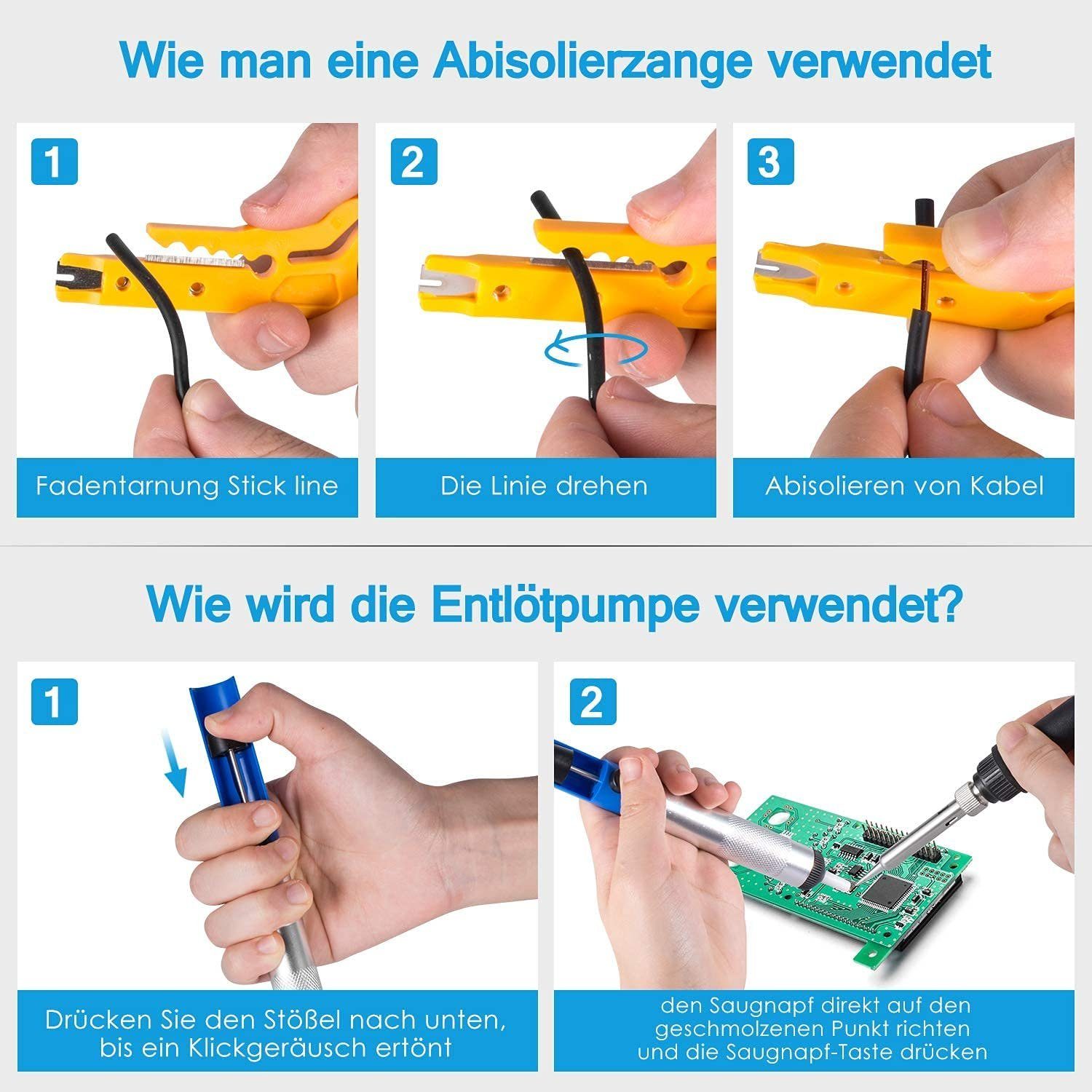 Set,80W 10-tlg. 180℃-480℃., Elektrowerkzeug-Set Temperatur zggzerg Lötkolbe Lötkolben Lötset, Einstellbare