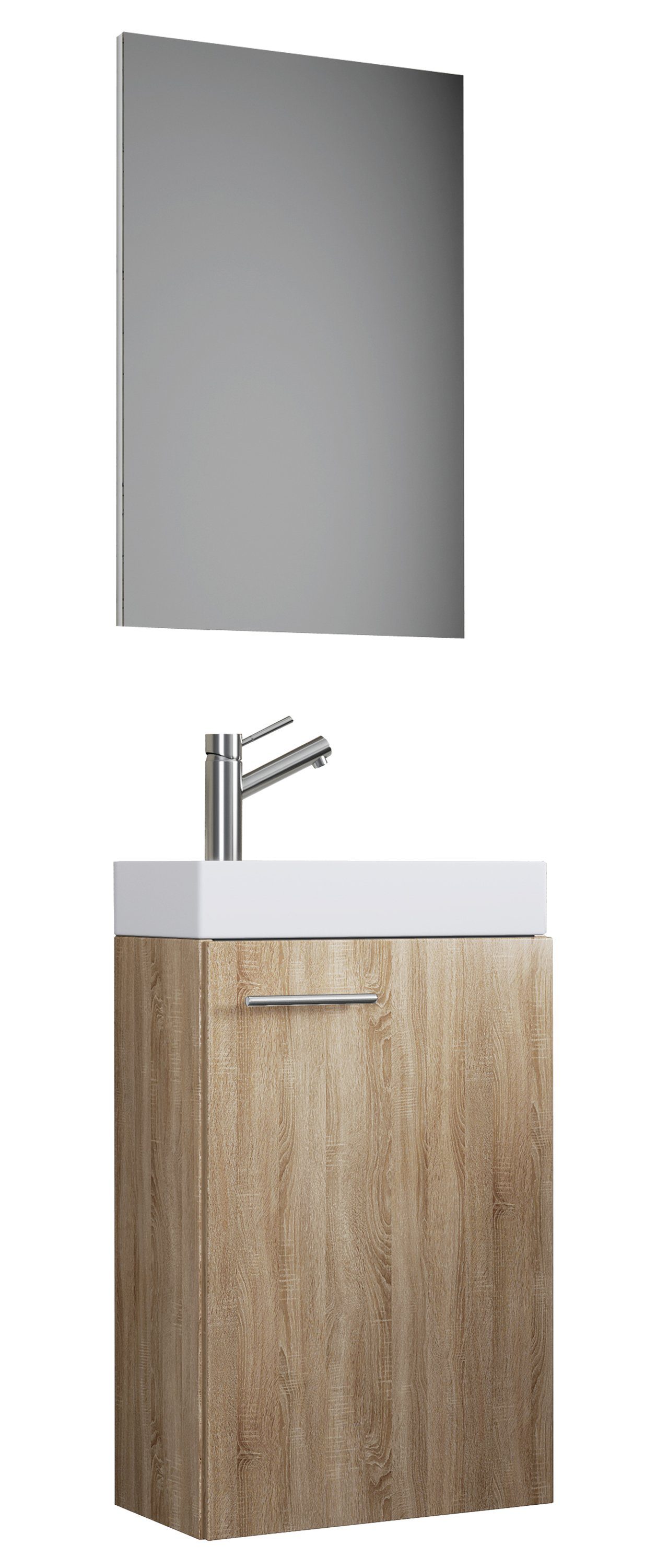 VCM Waschtisch 3-tlg Gäste WC Waschplatz Waschtisch Slito Spiegel