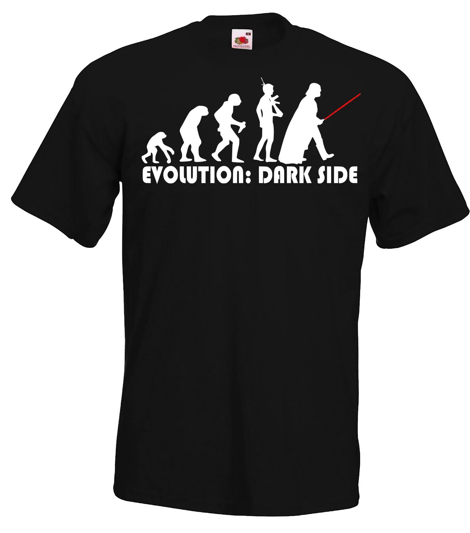 Dark Side Designz Herren Youth T-Shirt T-Shirt Evolution Schwarz Fun