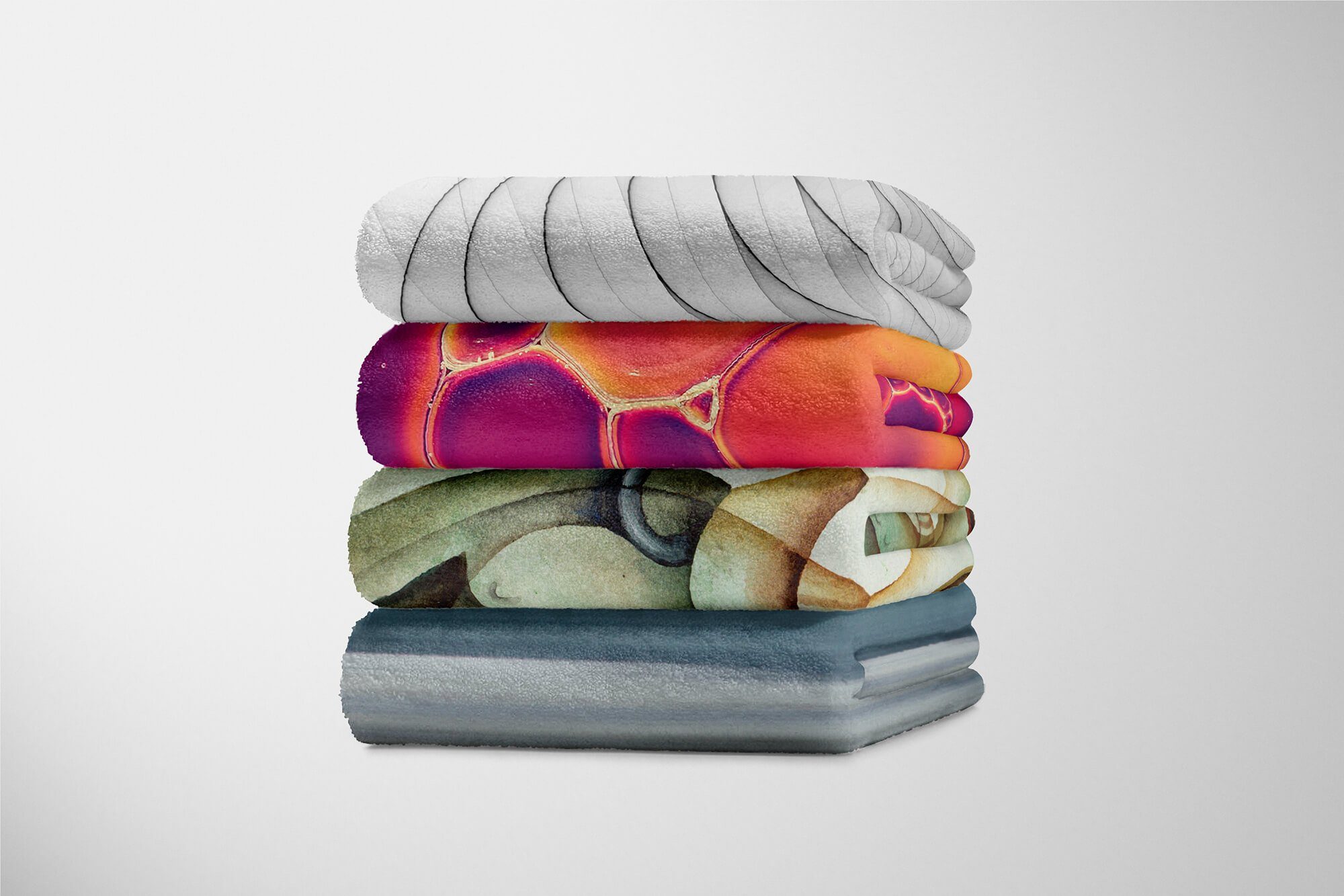Saunatuch Abstrakt Sinus mit Handtücher Strandhandtuch Fotomotiv Handtuch Kunstvoll, Malerei Handtuch Art Baumwolle-Polyester-Mix (1-St), Kuscheldecke