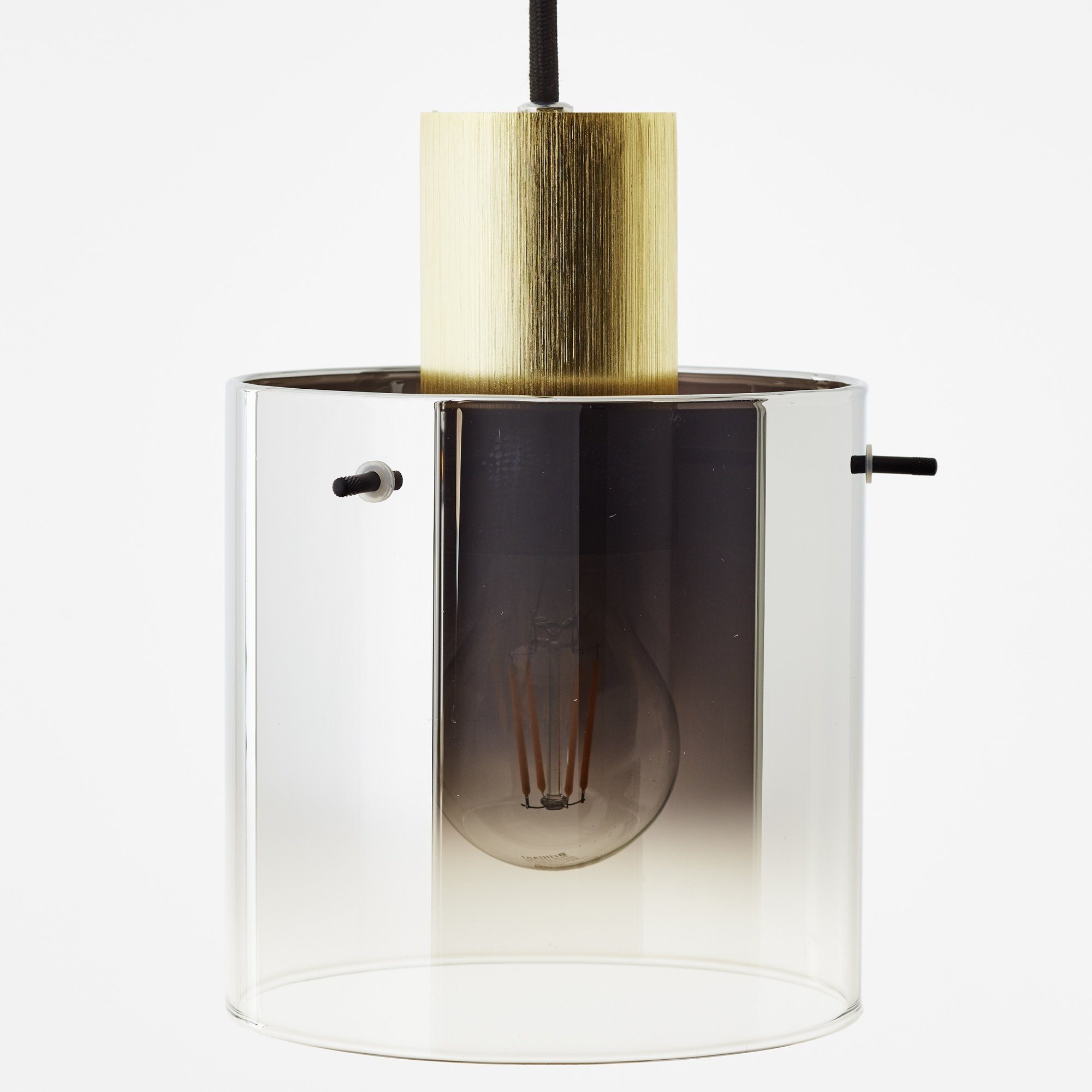 x ohne E27, Glas/Metall, cm, Lightbox kürzbar, 85 15 x 150 goldfarben/rauchglas Hängeleuchten, Leuchtmittel,
