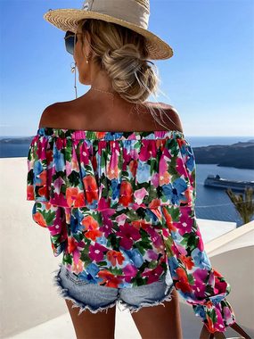 AFAZ New Trading UG One-Shoulder-Top Sexy schulterfreies Damenhemd mit U-Boot-Ausschnitt