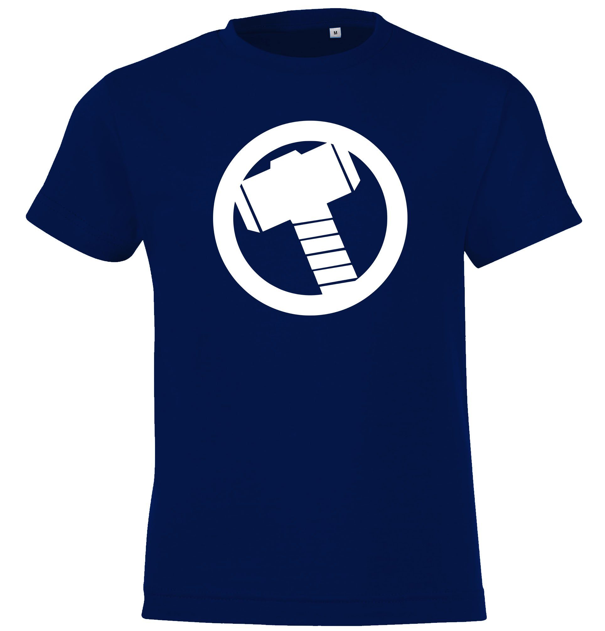 Youth Designz T-Shirt Thor Hammer Kinder T-Shirt mit trendigem Frontprint Navyblau