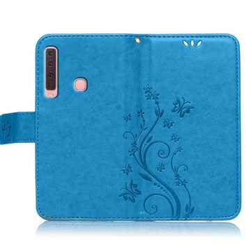 Numerva Handyhülle Bookstyle Flower für Samsung Galaxy A40, Handy Tasche Schutzhülle Klapphülle Flip Cover mit Blumenmuster