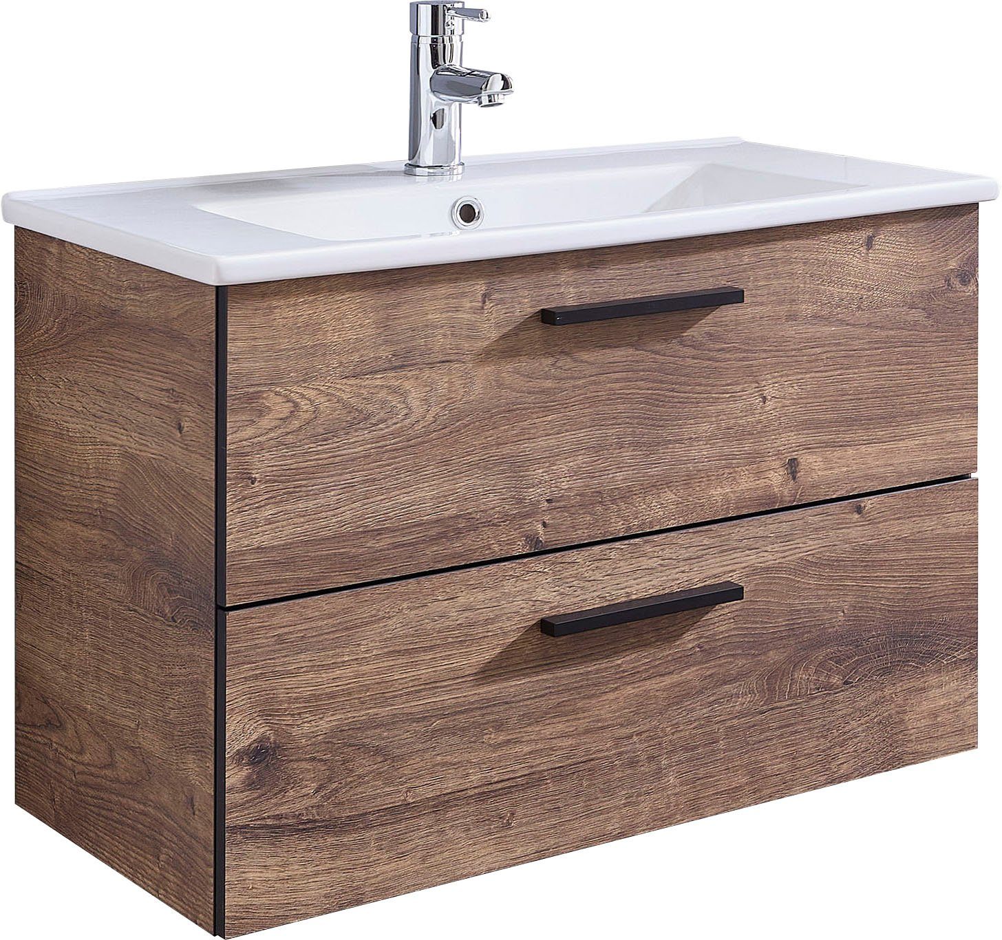 Saphir Badmöbel-Set Quickset 374 Keramik-Waschtisch mit günstig online kaufen
