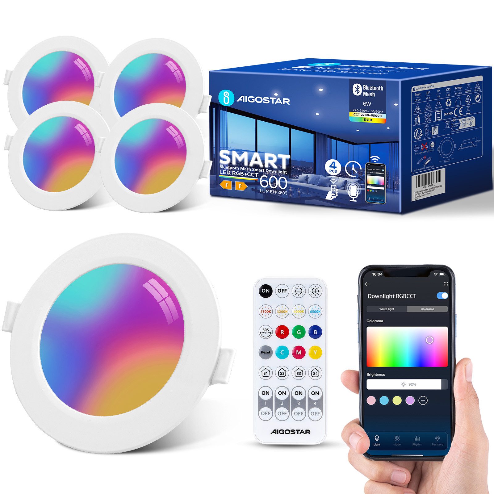 Aigostar LED Einbauleuchte Smart Decken Einbaulampe günstig online kaufen