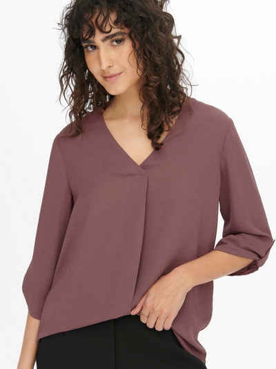 JACQUELINE de YONG Blusenshirt Design Shirt TOP JDYDIVYA Freizeit Hemd V-Neck Bluse (1-tlg) 3703 in Braun-2