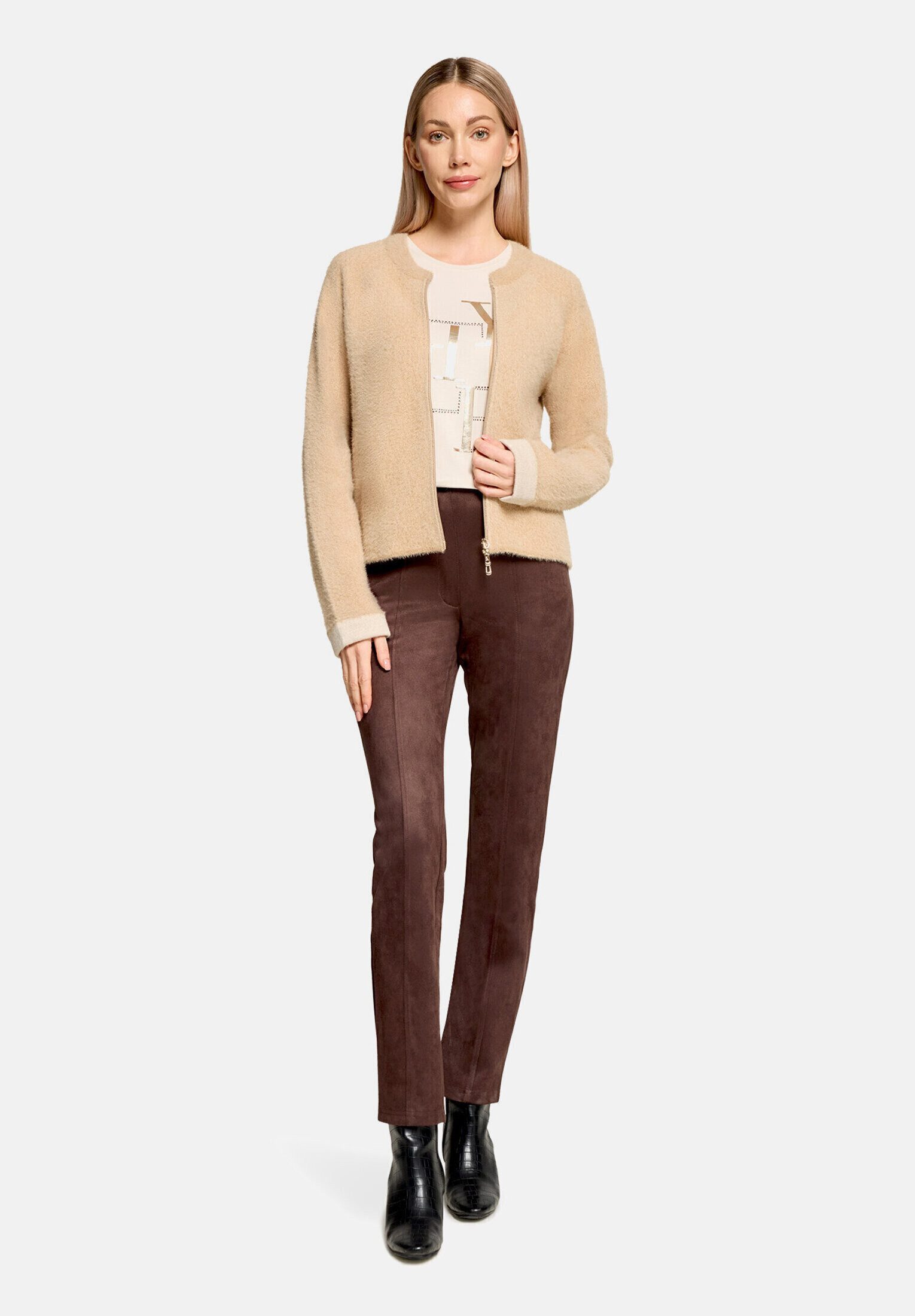 Betty Barclay Strickjacke Damen mit Reißverschluss (1-tlg)