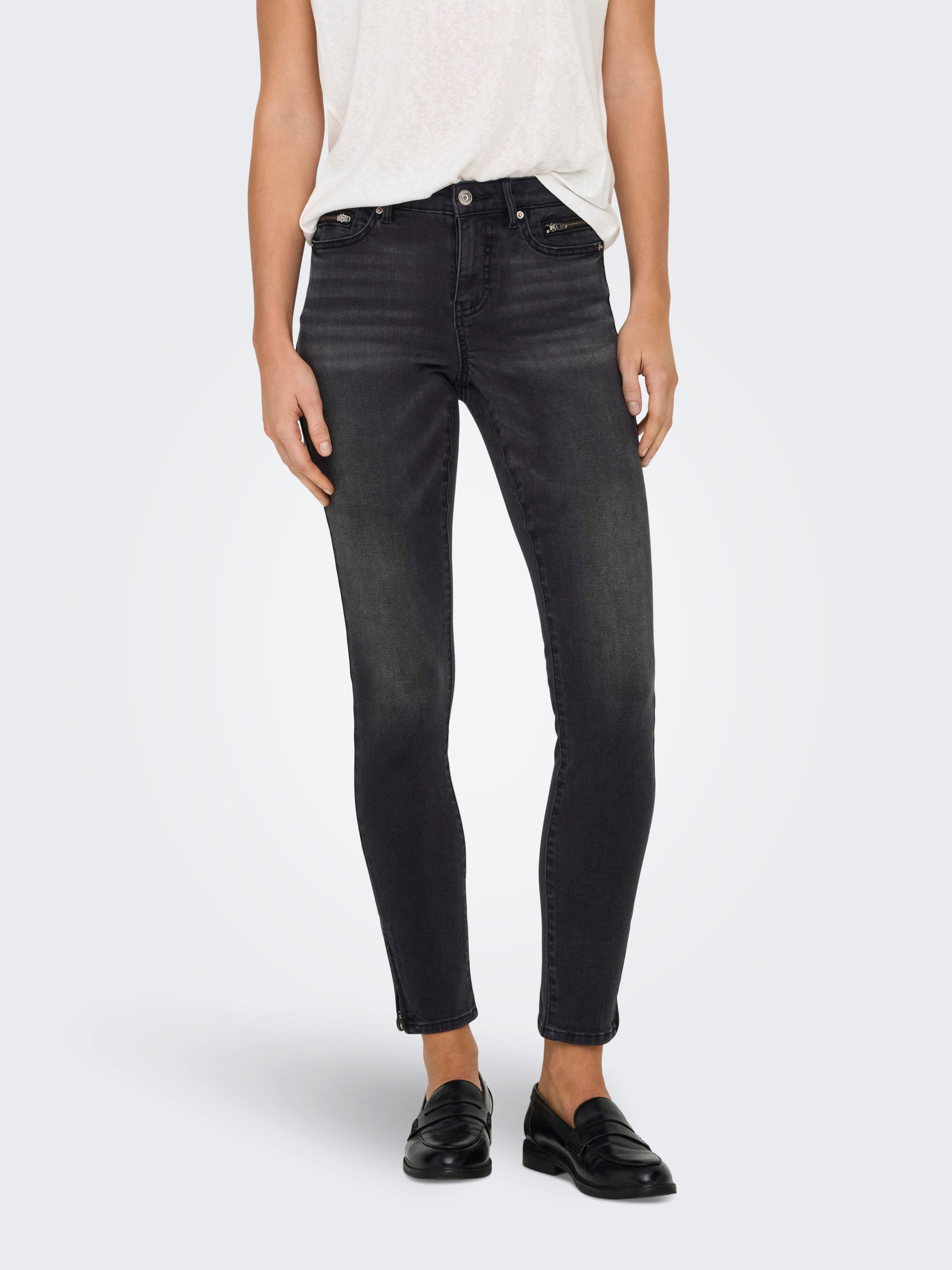 ONLY Skinny-fit-Jeans ONLWAUW MW ZIP SK ANK DNM BOX