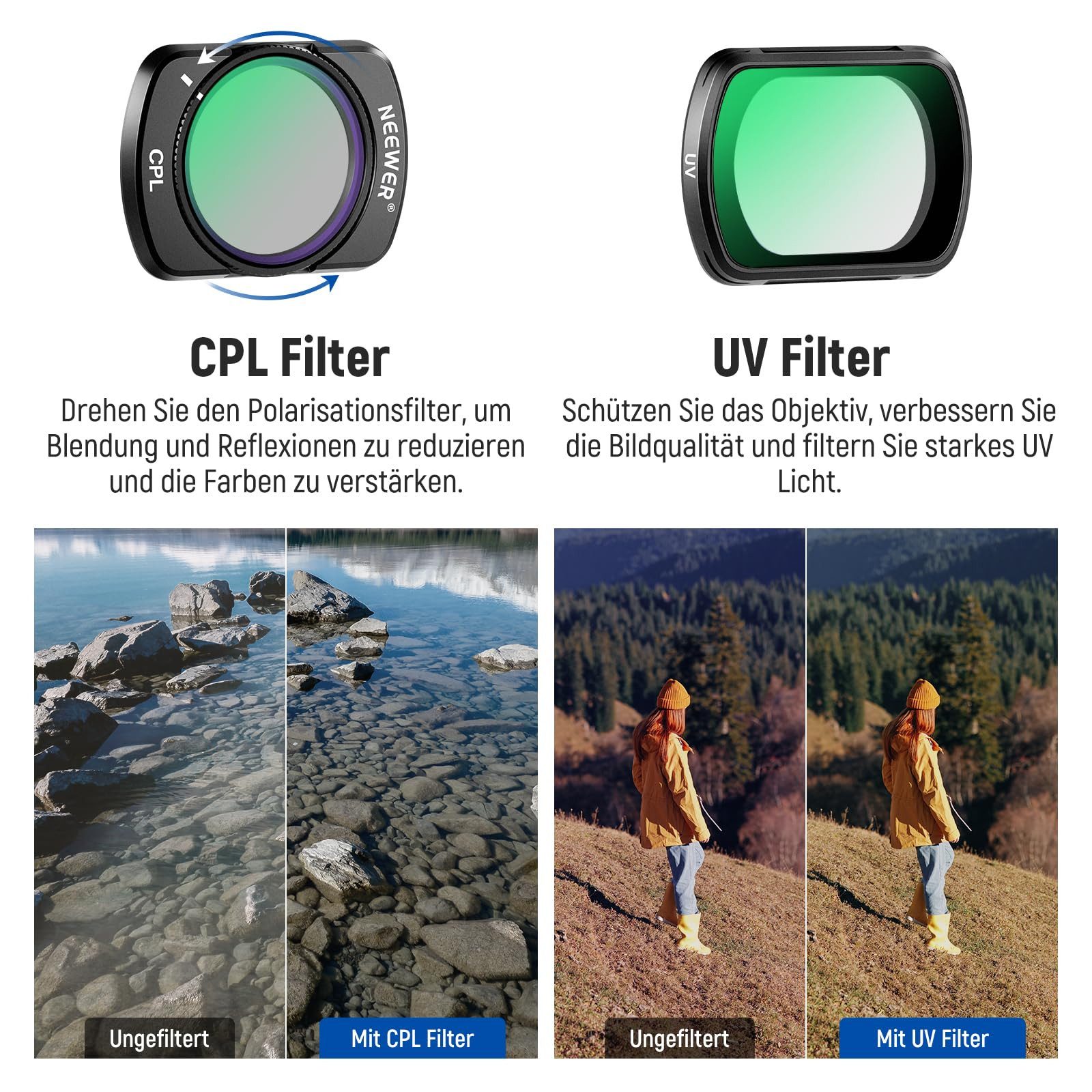 Neewer FL-P9 Magnetisches ND Filter Set für DJI Osmo Pocket 3 & Pocket 4 Foto-Filter-Sets (Flexible ausgewogene Belichtungssteuerung) – Bild 5 von 5