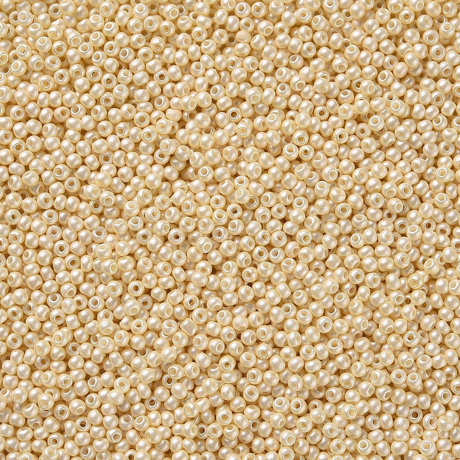 maDDma Bastelperlen 50g Rocailles Glasperlen ca. 2,3x1,5mm 1mm Bohrung Perlen Schmuck, vanille