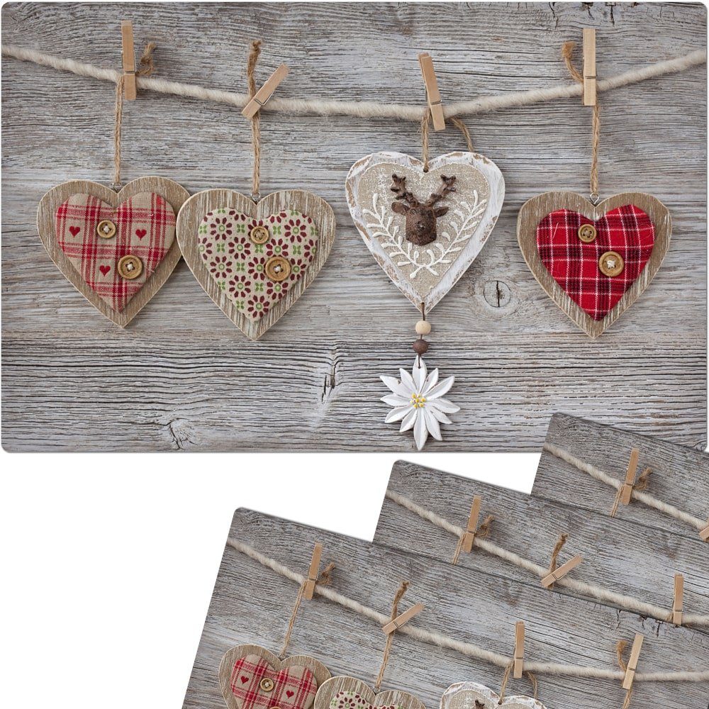 matches21 HOME & HOBBY Platzset Abwaschbare Tischsets 4er Set Landhaus-Stil günstig online kaufen