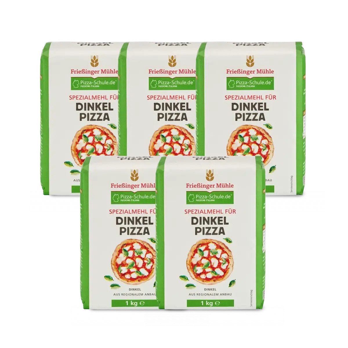 Bielmeier Mehl Spezialmehl für Dinkel-Pizza 5 Stück a 1 kg Frießinger Mühle, 1 x 5000 g, Das Getreide stammt von Landwirten aus der Region (SET210334-5)