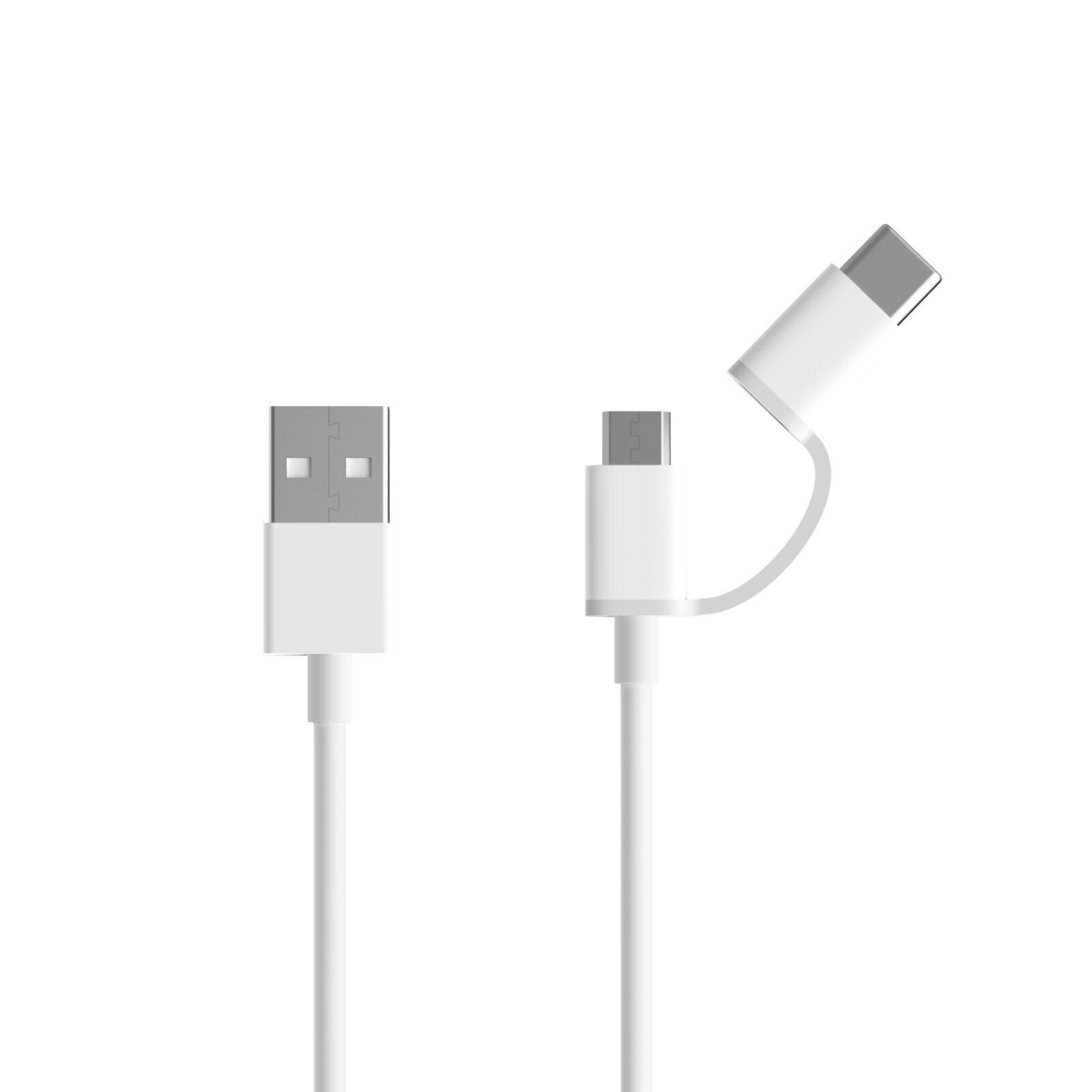 Xiaomi Xiaomi Mi 2-in-1 USB Cable (Micro USB to Type C) 30cm Weiß USB-Kabel