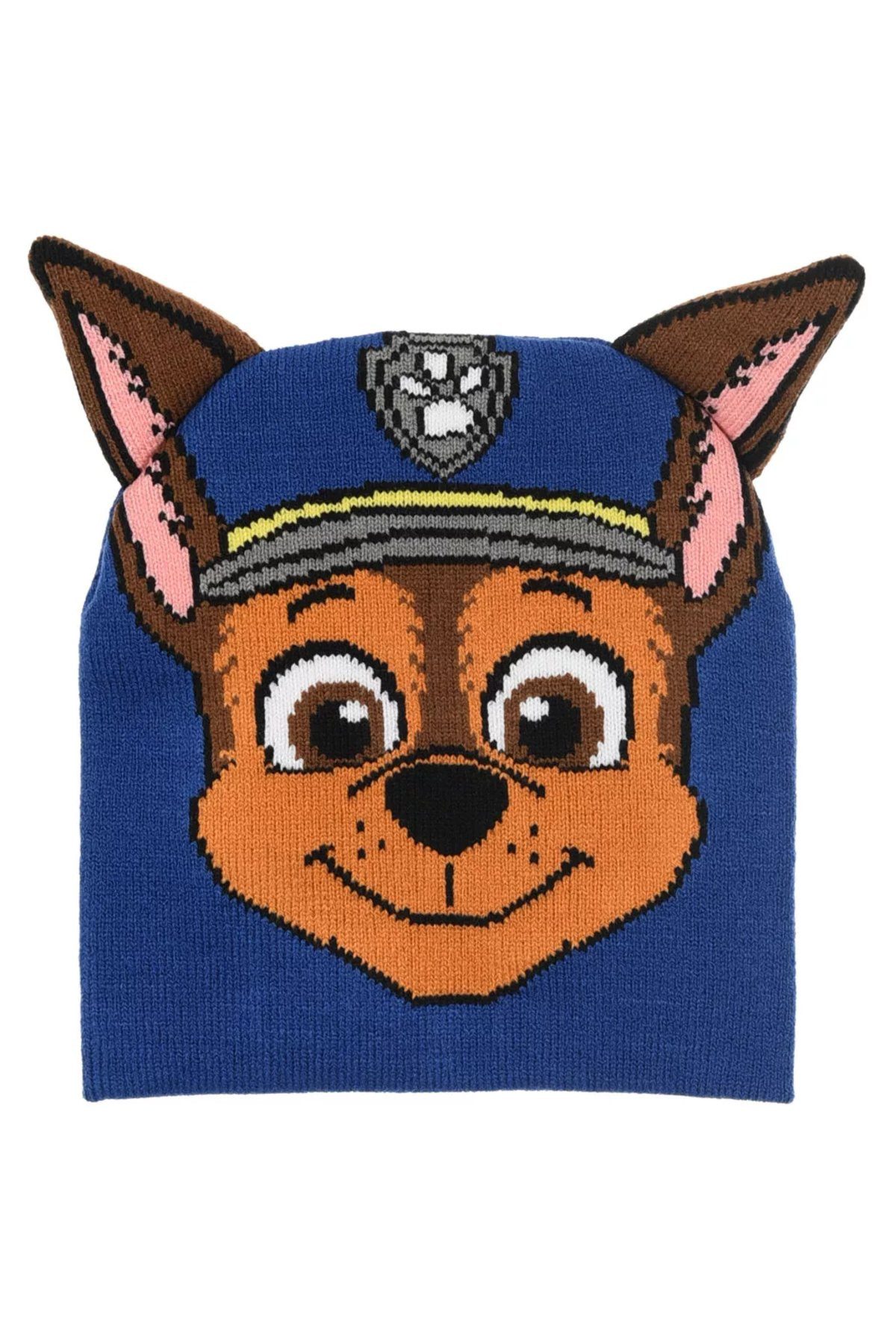 PAW PATROL Bommelmütze Paw Patrol Chase Kinder Mütze mit 3D Ohren 52 cm