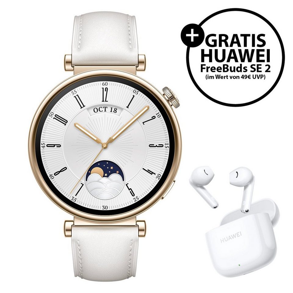 Huawei Watch GT4 41mm inkl. FreeBuds SE 2 (weiß) Smartwatch