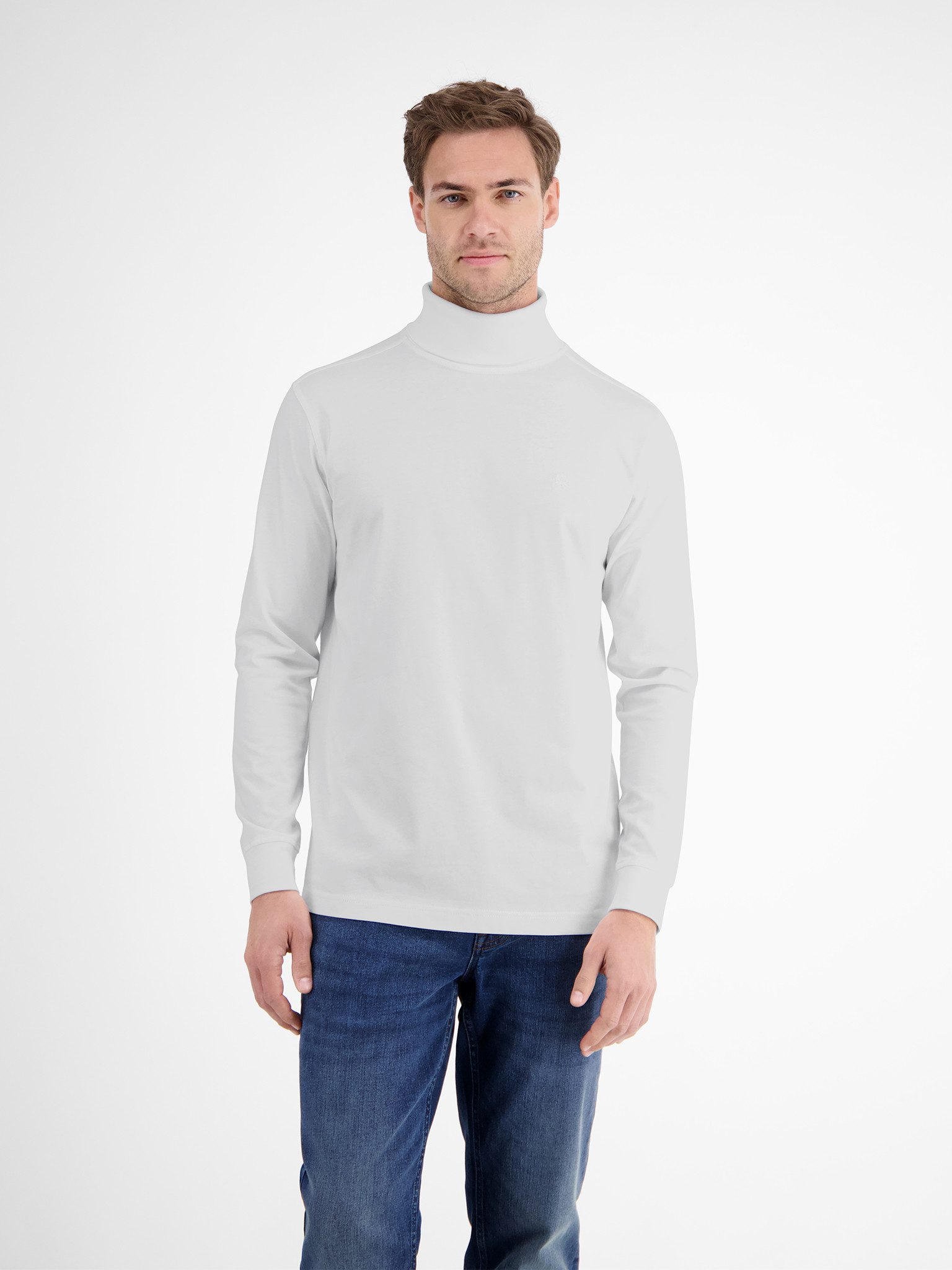 LERROS Rollkragenshirt mit Logo Stickerei