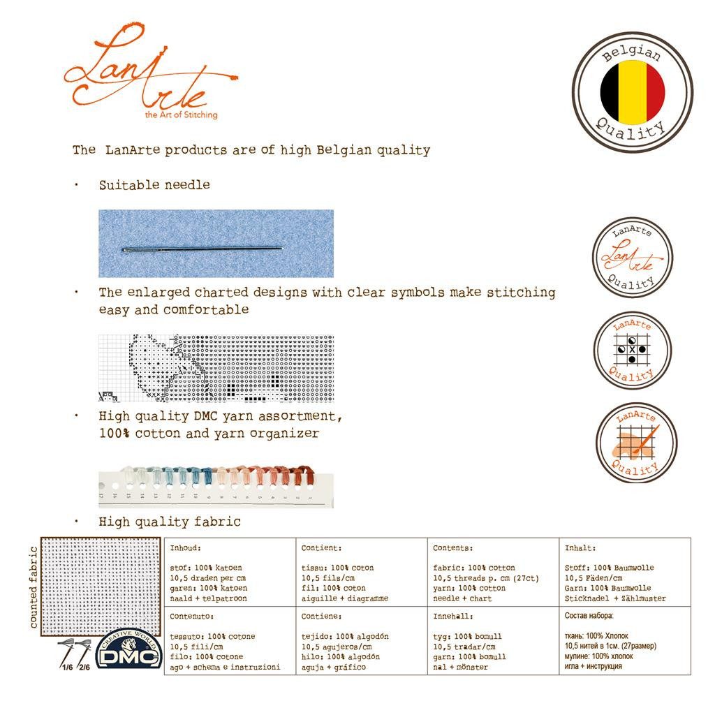 Lanarte Kreativset Lanarte PN-0007969 Zwei Engel Kreuzstichpackung, (Set, Vervaco embroidery Kit), Made in Europe