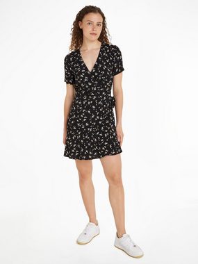 Tommy Jeans Wickelkleid TJW FLORAL RUFFLE WRAP DRESS mit V-Ausschnitt