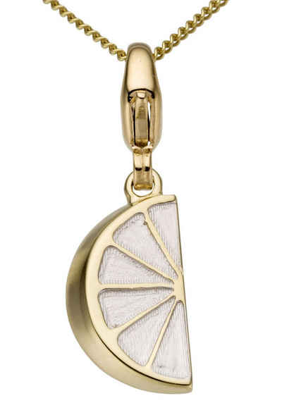 Firetti Charm-Einhänger Schmuck Geschenk Gold 375 Halskette Charmarmband Gold-Charm Zitrone
