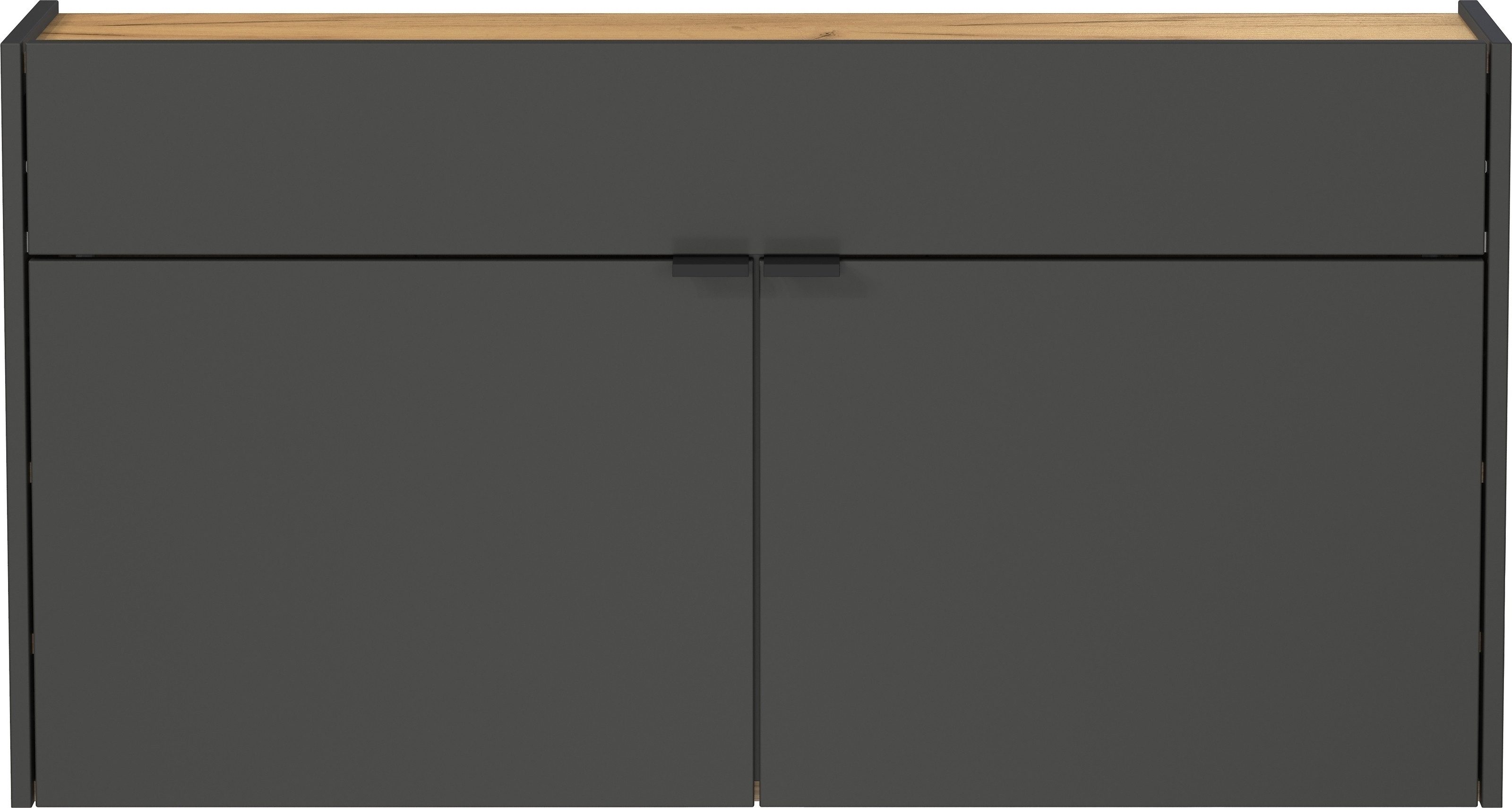 freiraum Hängeschuhschrank GW-AMECA 2 Türen, 1 Schub, Graphit / Navarra-Eiche-Dekor - 110x57x22 (BxHxT)