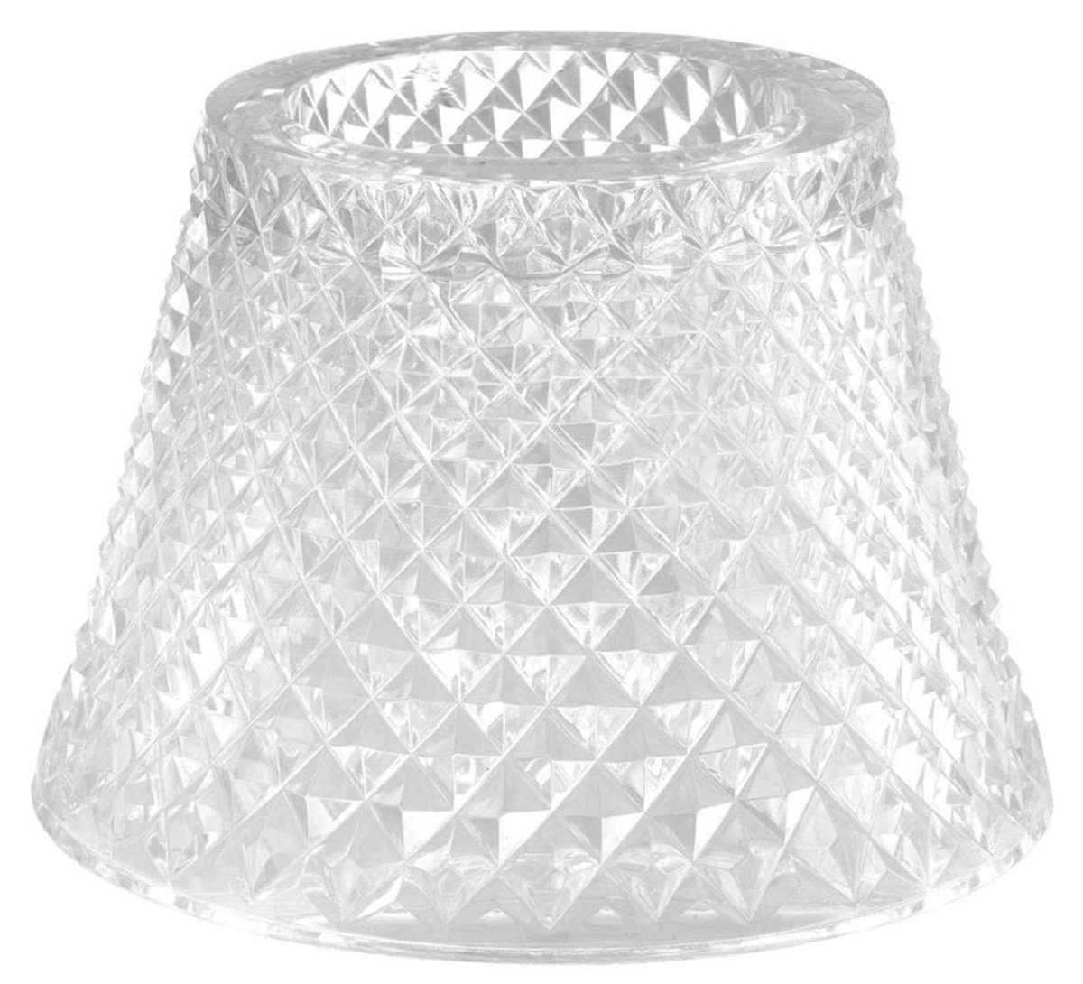 Padrino Ø Luxus Glas Accessoires Clear Dekoobjekt 12,5 - 15 H. Teelichthalter-Lampenschirm cm Casa x