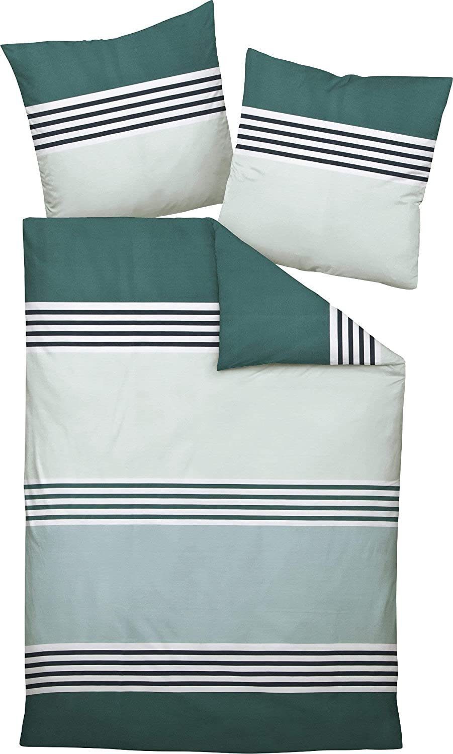 Bettwäsche Janine Mako Satin Bettwäsche J.D. 87063 - 06 seegrün petrol