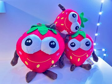 soma Kuscheltier Erdbeere Kuscheltier Plüschtier Obstkorb süsse Früchte 33 cm rot (1-St), Plüschfrüchte Erdbeerkörbchen zum kuscheln